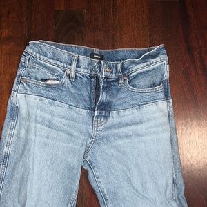 Express 70’s Flare two tone jeans denim